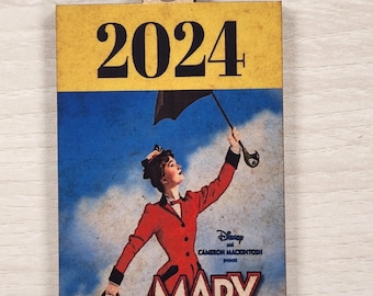 Handmade Mary Poppins Wooden Ornament, Broadway Theater Gift