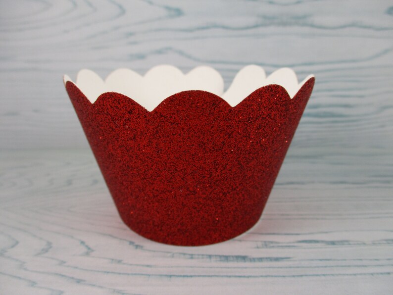 Red Glitter Cupcake Wrappers Red Cupcake Wrappers Glitter Cupcake Wrappers,Sparkly Cupcake Wrappers
