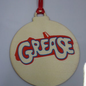Set of 3 Wood Broadway Grease  Ornaments, Broadway Inspired ornaments
