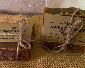 Jabón de leche de cabra totalmente natural con sabor a calabaza de otoño