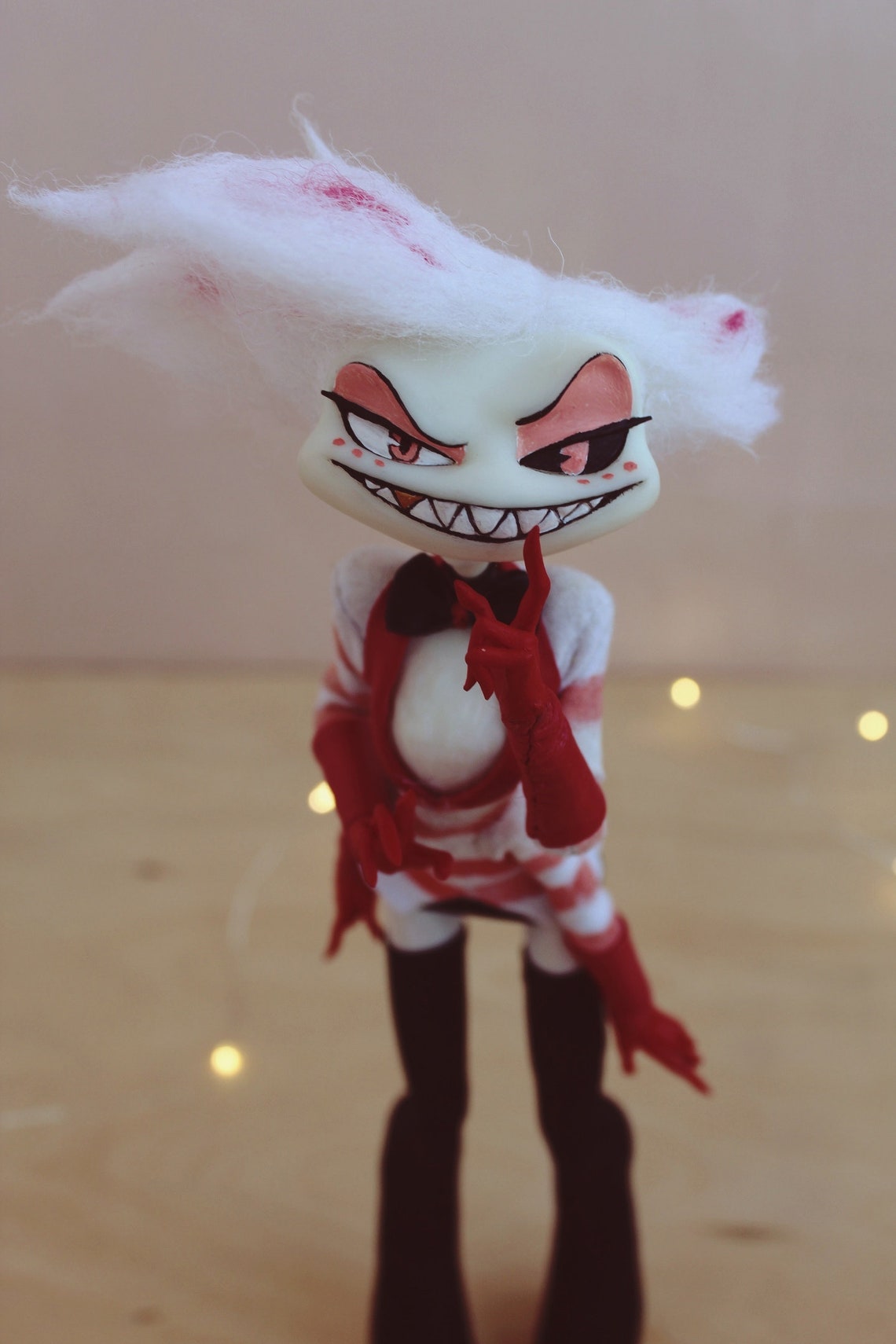 Hazbin Hotel / Angel Dust / Repaint monster high doll / Custom Etsy