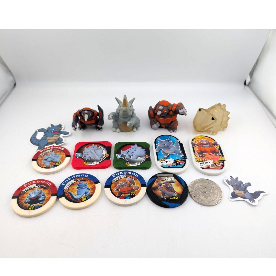 Pokemon Rhyperior Figure Rhyhorn Rhydon Rhyperior Lot Figures Pokemon Center Bandai Tomy Finger ...