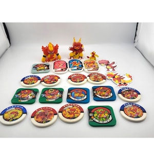 Magby Magmar Magmortar Lot Figures Pokemon Center Tomy Bandai Toys Coins Tokens Battrio image 1