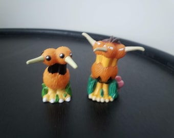Doduo and Dodrio Finger Puppet figures Pokemon Bandai Vintage