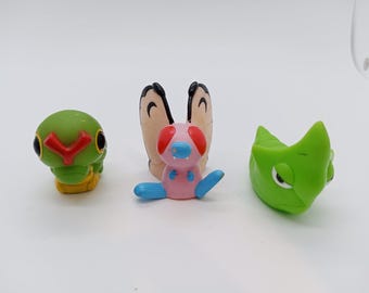 Metapod, Caterpie and Shiny Butterfree Loudred Finger Puppet figures Bandai