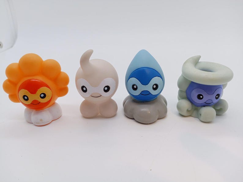 Castforms Finger Puppet figures Bandai Pokemon toys vintage image 1