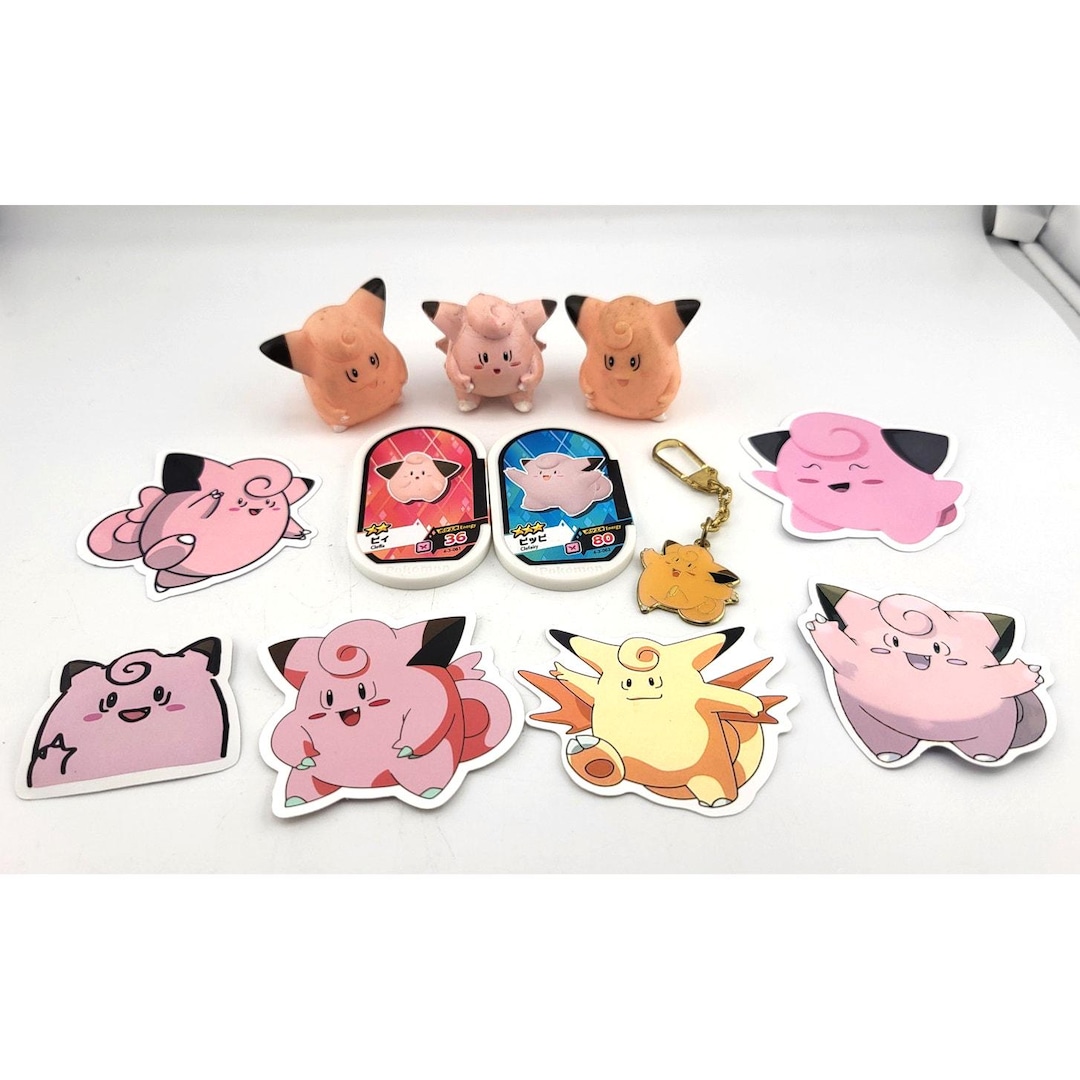 Cleffa Clefairy Clefable Lot Figures Bandai Tomy Charm Keychain ...