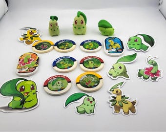 Chikorita Meganium Bayleef Lot Figures Toys Bundle Pokemon Center Bandai Tomy