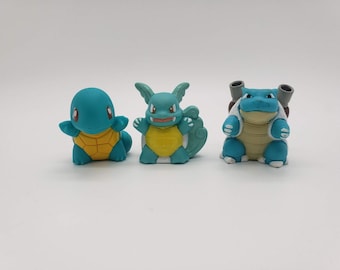 Squirtle, Wartortle and Blastoise Finger Puppet figures Bandai