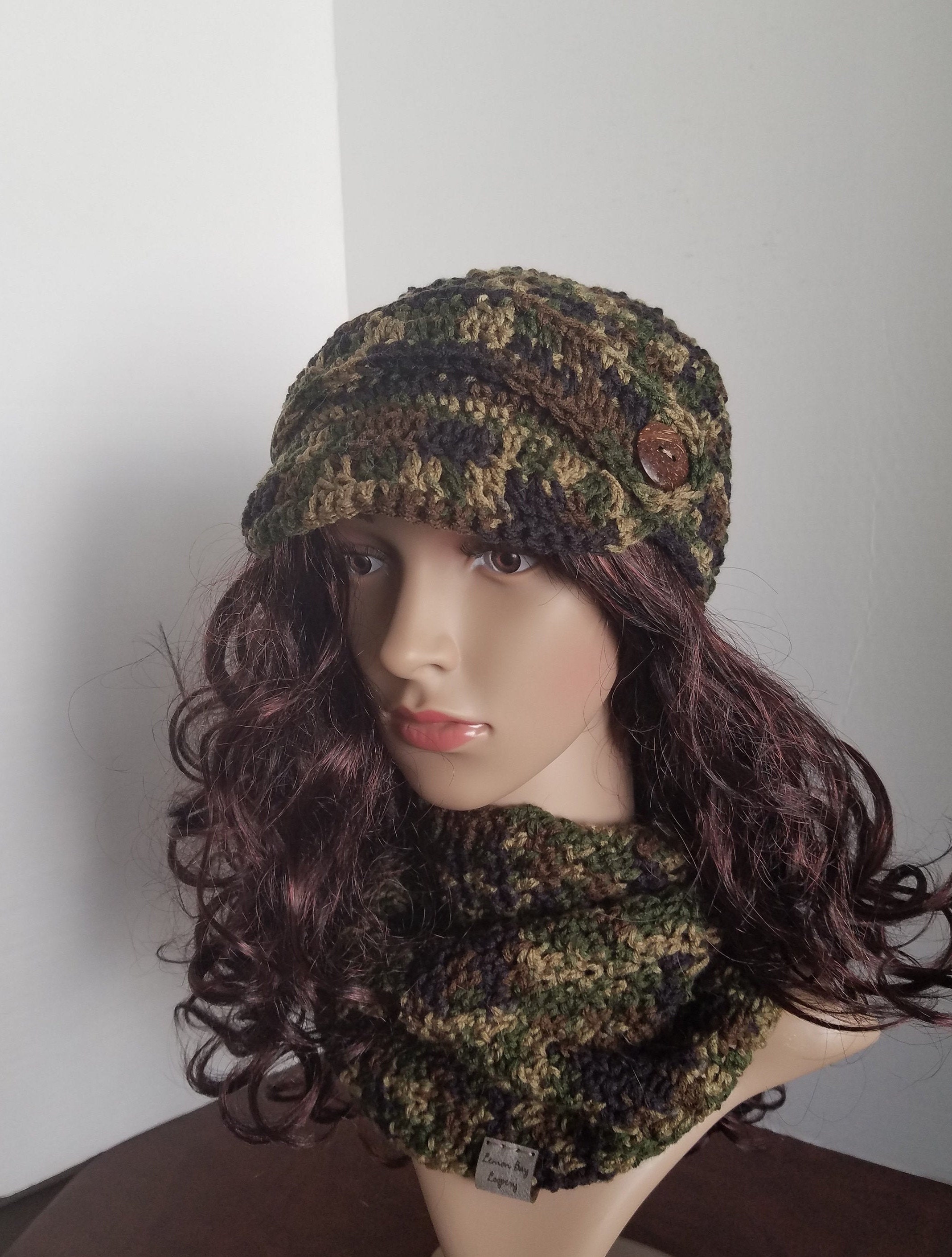 Camo Hat Women Camo Set Camo Cowl Newsboy Hat for Women Etsy