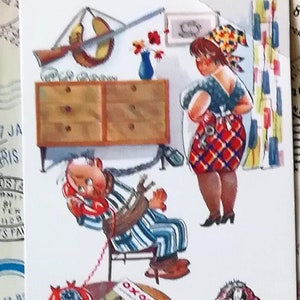 Cartão postal engraçado de humor, "Não vou caçar", desenhos de impressões soviéticas de Orlov e Schwartz, cartão postal soviético vintage, feito na URSS, 1968
