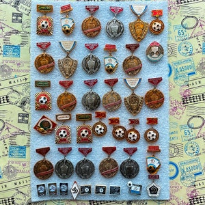 Dynamo Kyiv, Champion of the USSR, Winner Cup USSR, Collectible pins, Set of 40 Colorful Badges, Medal badges, 1970s,