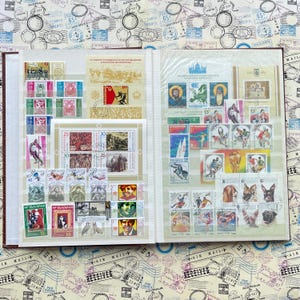 Large Bulgarian Stamp Album – 500+ Vintage Stamps, Thematic Collection – Wildlife, Space, Sports, Transport, Eastern Europe Stamps
