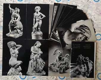 West European sculpture, State Hermitage Museum, Set of 16 Vintage Prints, Postcards - 1971 Aurora Art Publishers, Collectibles gift.