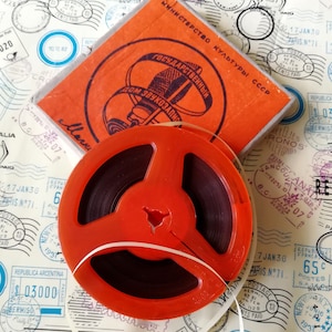 4'' Red Vintage Recording Magnetic Tape in doos, kartonnen doos, Magnetofoon Opname Tape, Voor Creatieve Ideeën, Collectie Film Props.