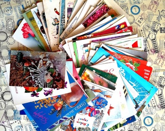 Mystery Box von 25 Vintage Sowjetischen Postkarten, Geschenk - Überraschung, verschiedene Themen, Geschrieben auf sowjetischen Postkarten, Ephemera, 70-80er Jahre, Urlaubskarte.