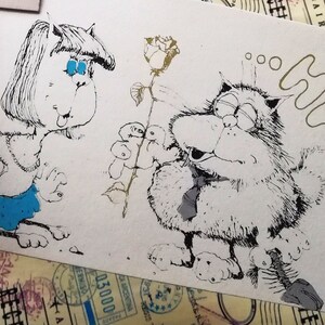 Tarjetas de felicitación divertidas, ¡Feliz cumpleaños! Postal soviética vintage, postal en blanco, gatos divertidos, felices felicitaciones, hecho en la URSS.