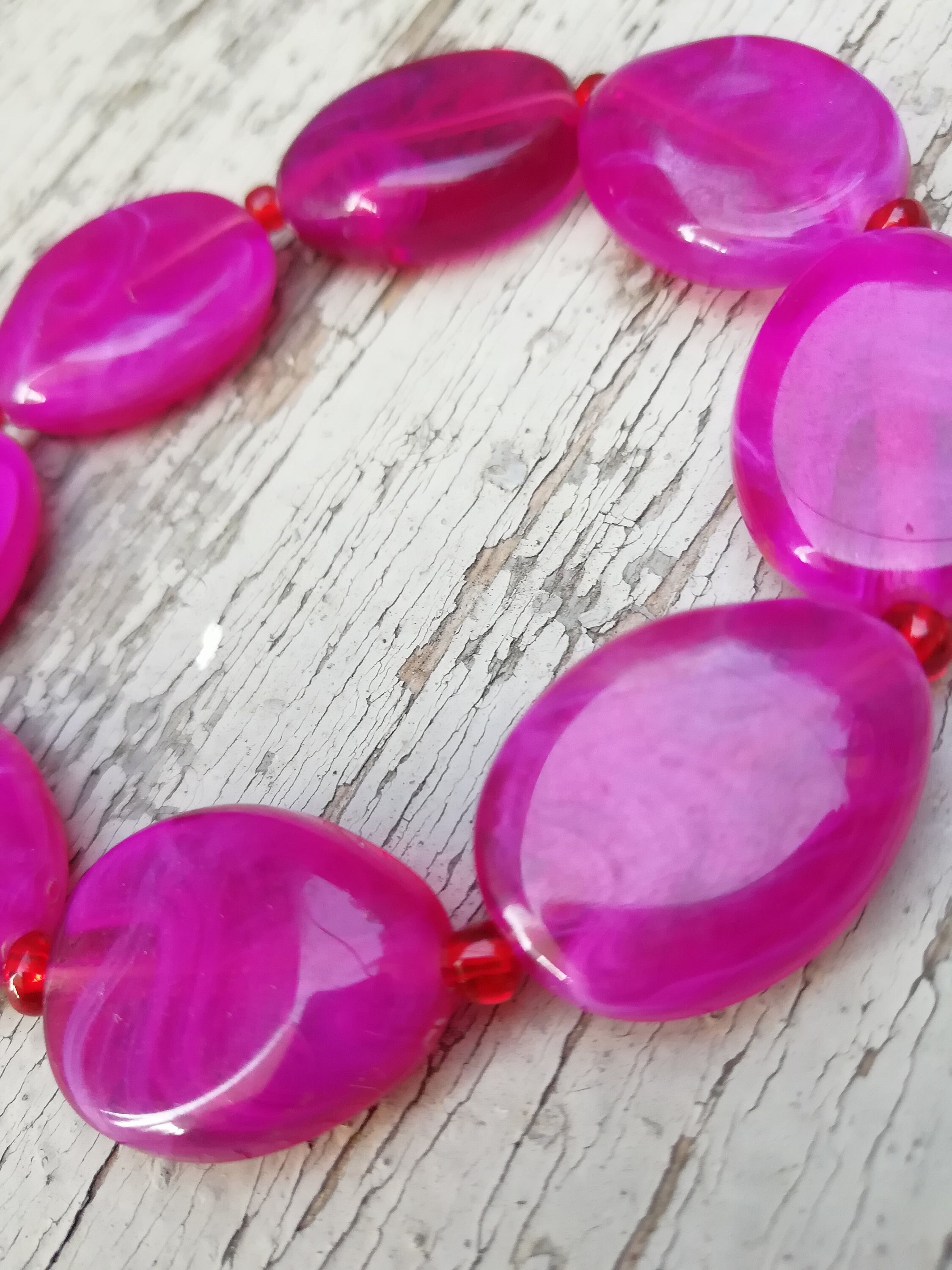 Vintage Pink Bracelet Plastic Bead Bracelet Beautiful Etsy