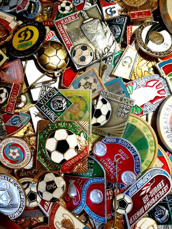 Football badges, Lot of Soviet Football pins, Vint