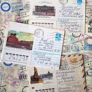 Leningrad na radzieckich kopertach pocztowych, Sfinks, rzeka Newa, koperty zabytkowe, zestaw 3 kopert zabytkowych, lata 70. i 80.
