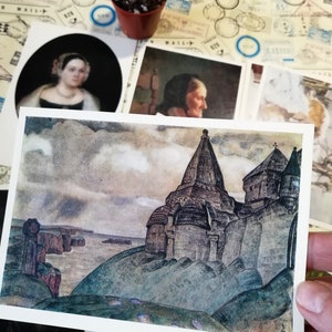 Russian painting of the 18t-19h century, Gorlovsky Art Museum, Set of 8 Vintage Postcards, Old card, Tropinin, Roerich, Made in USSR, 1979