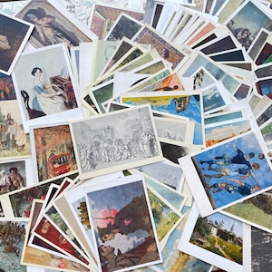 Cartes postales d'art soviétique - Chefs-d'oeuvre - Artistes du monde, soviétiques, reproductions de musée - Sélection aléatoire de 10, 25, 50, 100, 500 cartes - Années 60-90