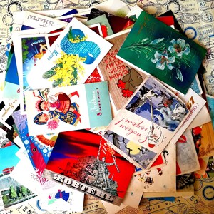 Postcards, Mystery Box of 25 Vintage Blank Soviet Cards, Surprise, Various themes, Blank Soviet Postcards, Ephemera, 70-80s, Holidays card.