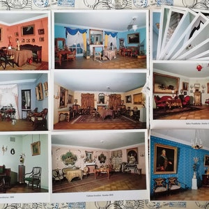 Russian interior of the 19th century, description in French, Set of 16 Vintage Prints, Postcards, Interior,furniture, Made in USSR,1979,rare