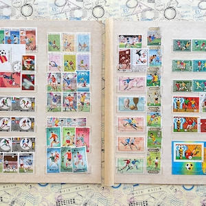 Soccer on Stamps from Different Countries - Unique Selection of 60 Colorful Stamps per Sheet - Choose from 2 Different Sheets