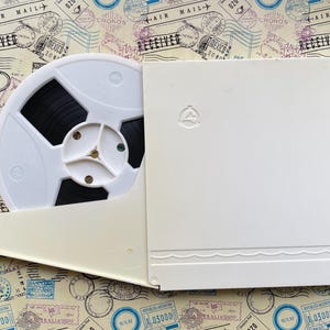Magnetband - Retro Magnetbandspule - 18 cm weiße Vintage Spule mit Plastikbox - Retro Magnetbandspule