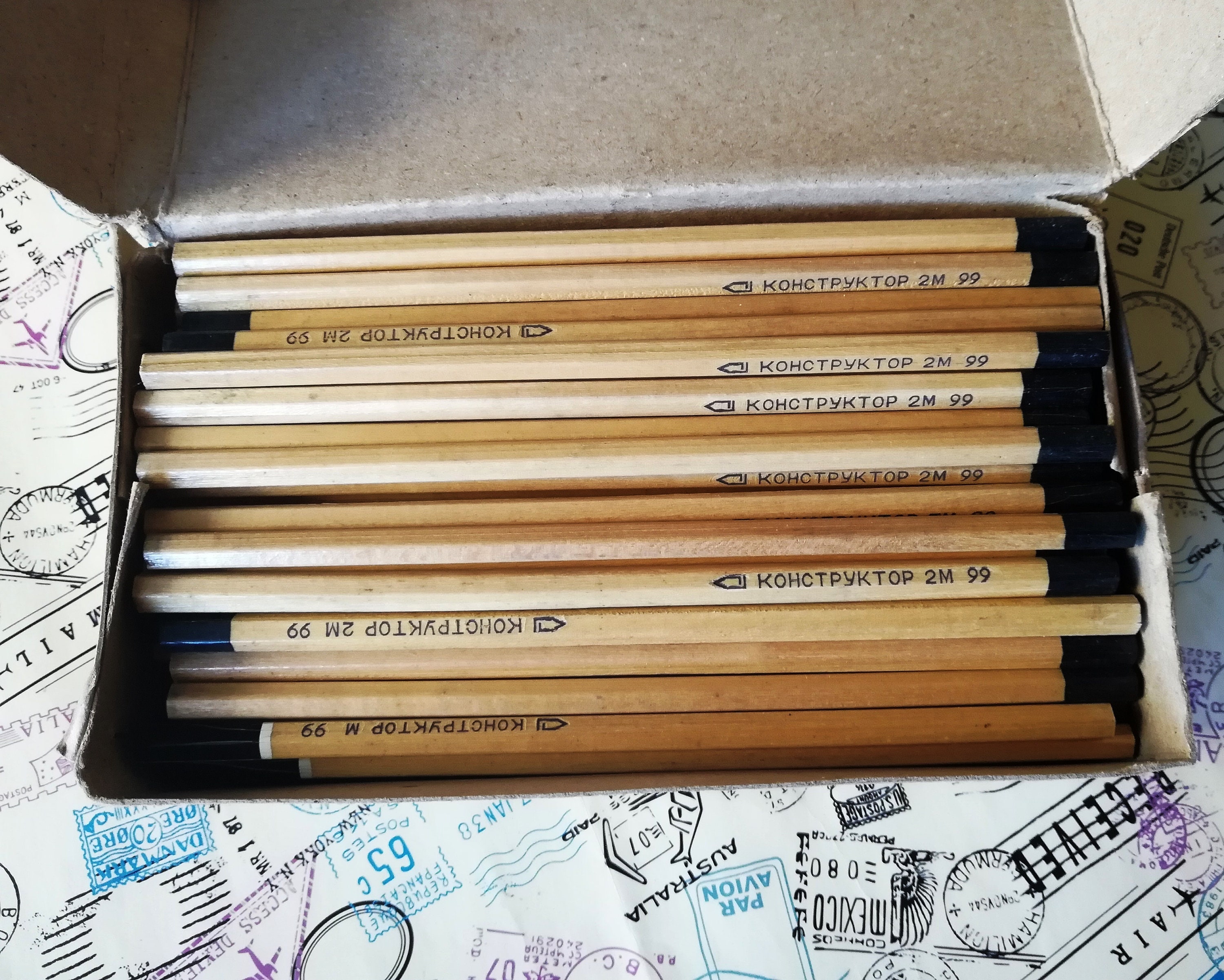 Vintage Pencilukrainian Wooden Pencils Old Stock Etsy