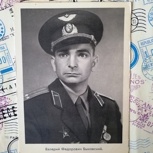 Valery Bykovsky, astronauta sovietico #5, cartolina sovietica vintage, foto del cosmonauta, cartoline fotografiche dell'URSS, collezione spaziale, Made in USSR, 1963