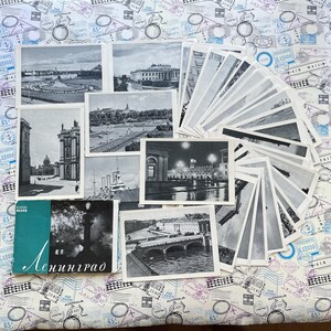 Leningrad vintage ansichtkaartenset - 29 zwart-witgezichten van Leningrad, 1963, oude ansichtkaarten, verzamelcadeau - fantastisch zeldzaam