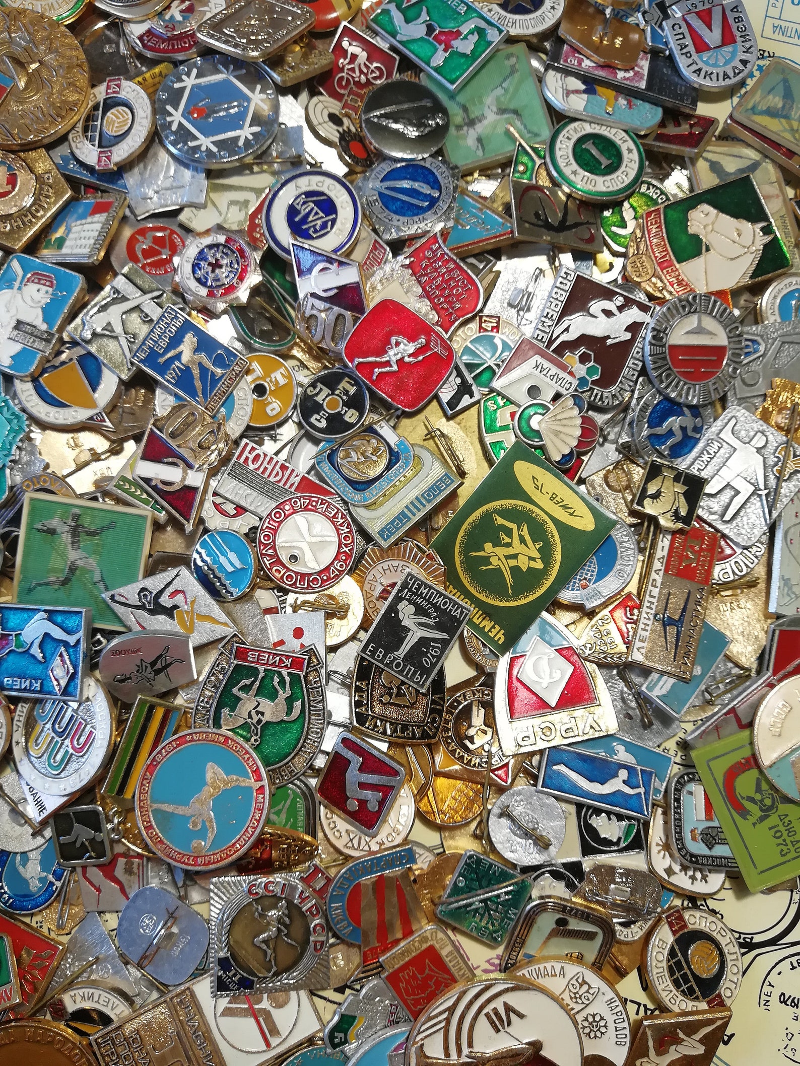 Sport Lot of 25 Sport Pin Badges Set of 25 Colorful Soviet Etsy