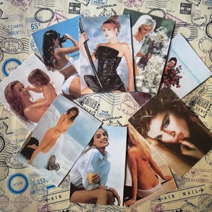 Beautiful Women, Vintage Pocket Calendars, Set of 9 Rusian colored calendars, Retro calendars, Rarity, 1992, Russian Women.