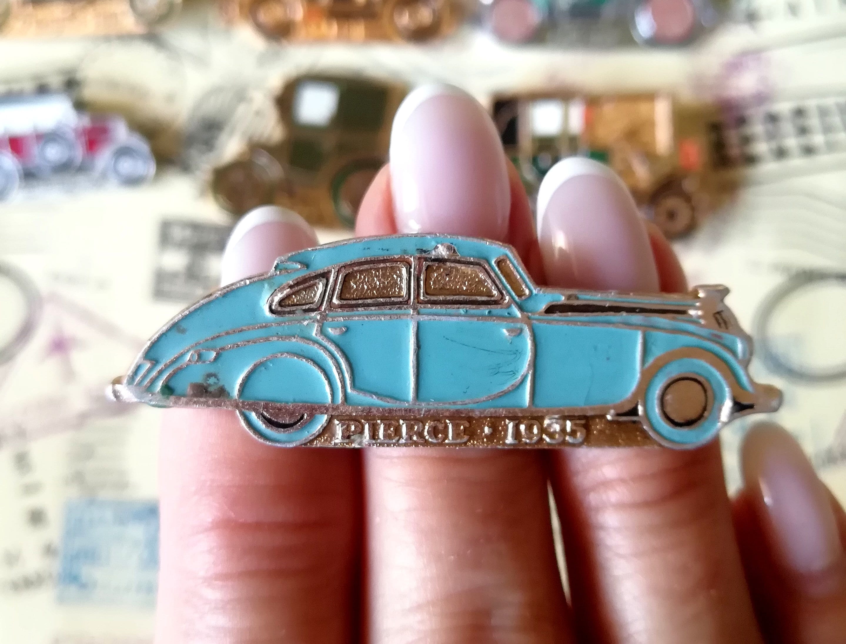 Vintage Automobiles Pin Badges Retro cars Set of 8 Colorful Etsy