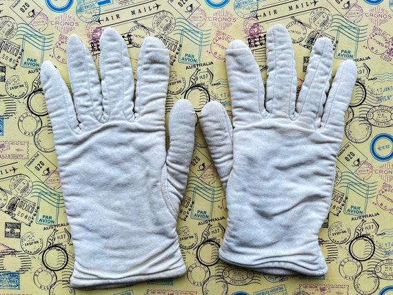 Vintage White Officers Gloves, Winter Parade Glov… - image 1