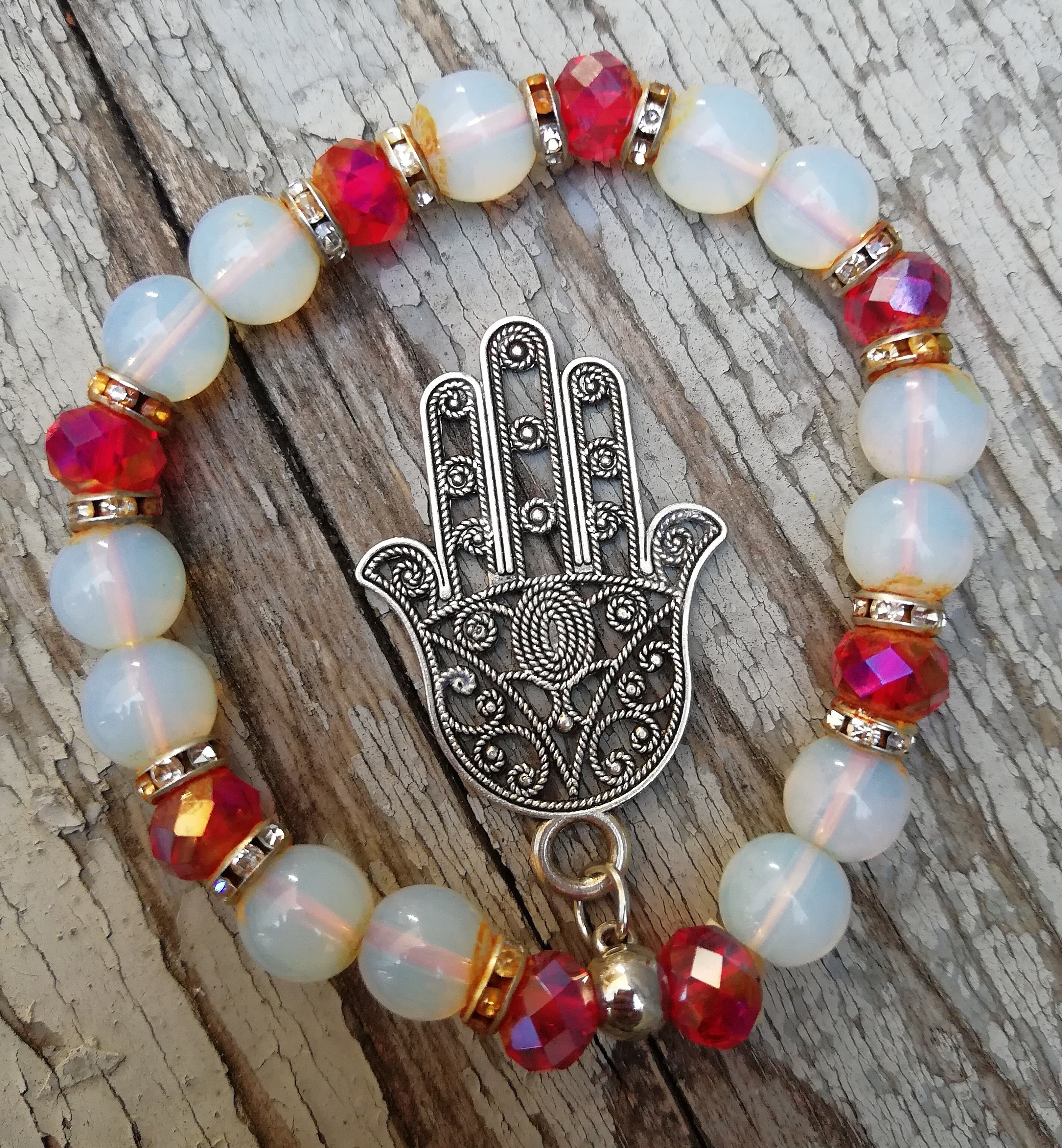 Hamsa Hand Bracelet Vintage Colorful Bracelet Bead Bracelet Etsy