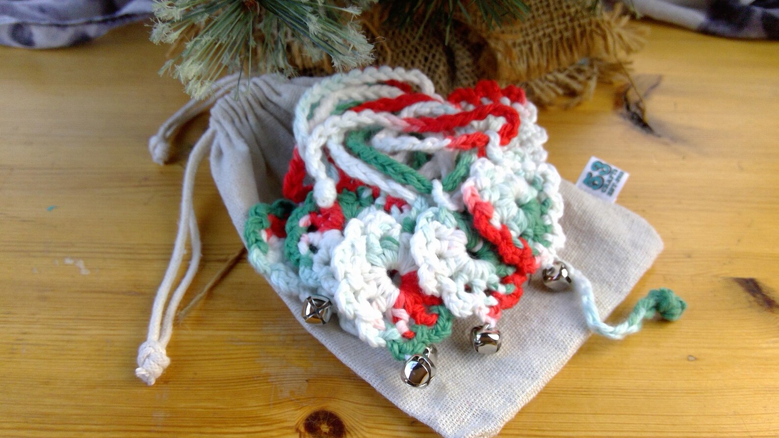 Christmas Garland Crocheted With 100 Cotton Yarn Adorned With Little
