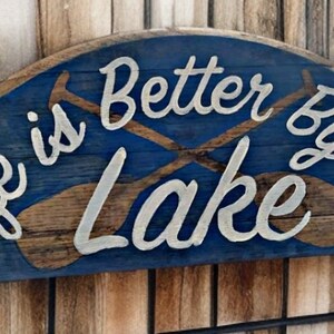 Bourbon barrel painting, Life is better by the Lake,  unique rustic decor, lake house life,