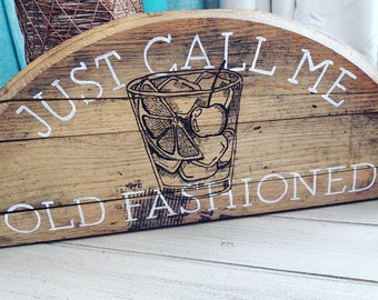Old fashioned drink gift, just call me old fashioned, unique barrel decor,