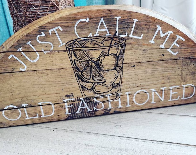 Old fashioned drink gift, just call me old fashioned, unique barrel decor,