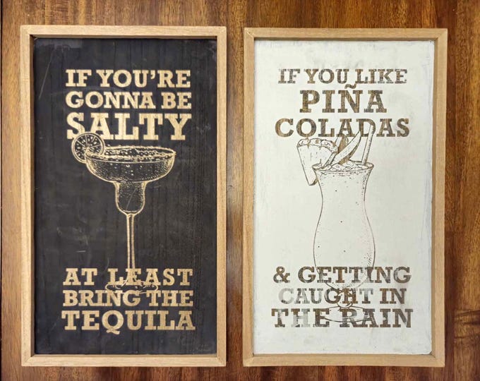 Set of 2: Pina Colada & Tequila signs