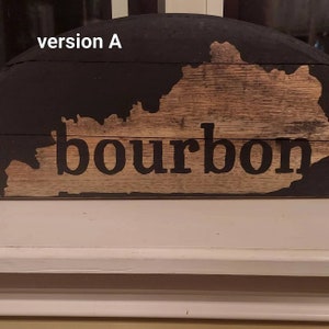 Kentucky Bourbon barrel head version A, Handmade Barrel art, unique rustic decor, bar gift