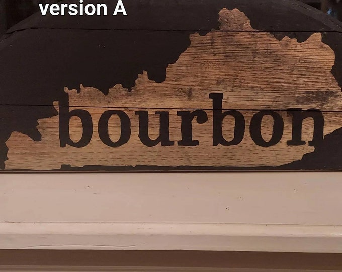 Kentucky Bourbon barrel head version A, Handmade Barrel art, unique rustic decor, bar gift