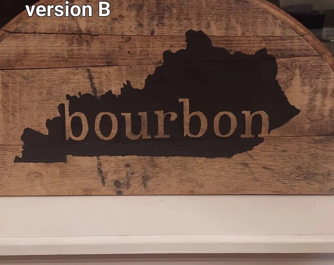 Kentucky Bourbon barrel head, Handmade Barrel art version B, unique rustic decor, bar gift