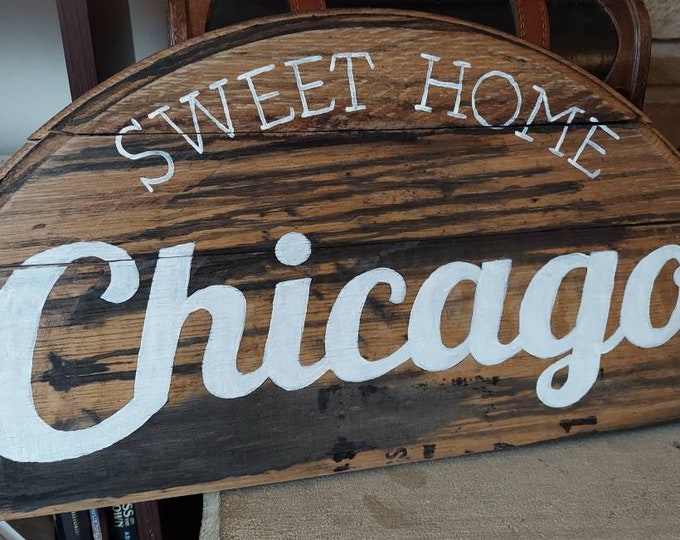 Sweet home Chicago, bourbon gift, kentucky bourbon  art, House Warming Gift, Chicago gift
