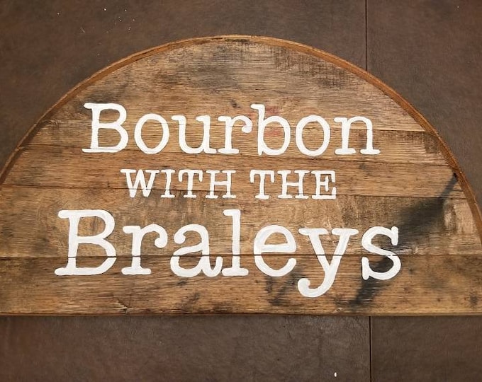 CUSTOM ORDER half circle barrel slat,  *free US shipping* bourbon gift, kentucky bourbon art