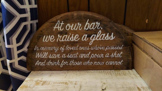 In Memory, Bar Sign *free US Shipping* Bourbon Gift