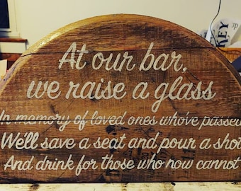 En memoria, letrero de bar *envío gratuito a EE. UU.* regalo de bourbon, arte de bourbon de Kentucky